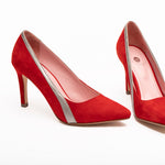 Escarpins Elody Rouge & Argent - Coralie Masson créatrice française de chaussures 