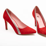 Escarpins Elody Rouge & Argent - Coralie Masson créatrice française de chaussures 