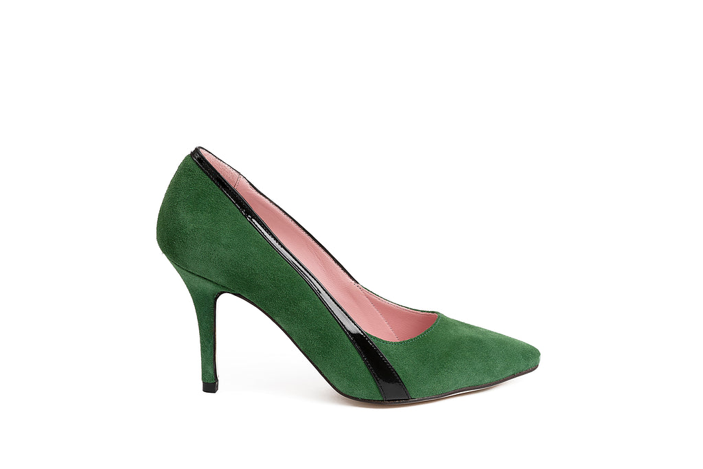 Escarpins Gigi Vert et Vernis noir - Coralie Masson créatrice française de chaussures 