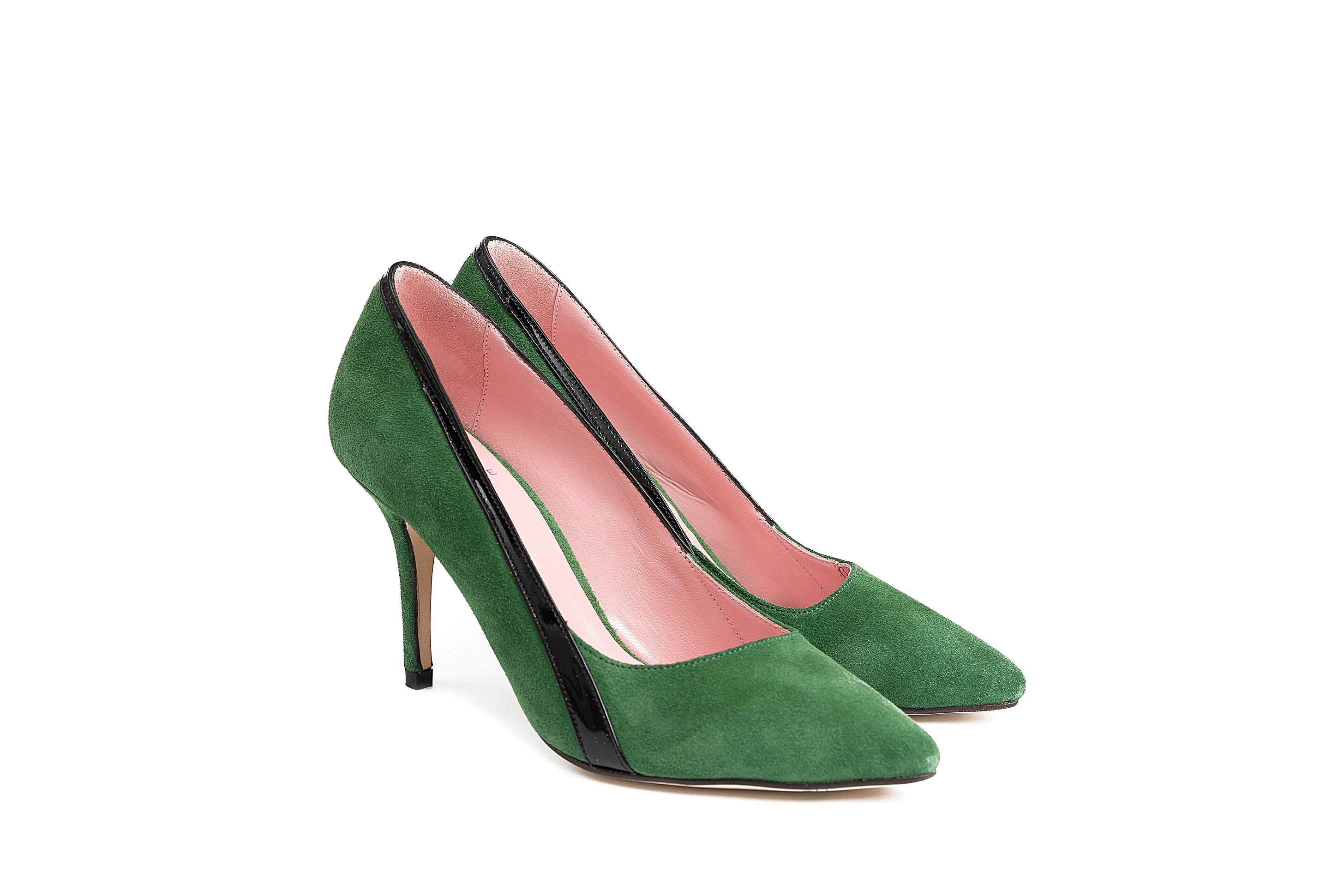 Escarpins Gigi Vert et Vernis noir - Coralie Masson créatrice française de chaussures 
