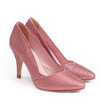 Escarpins Coco glitter rose - Coralie Masson créatrice française de chaussures 