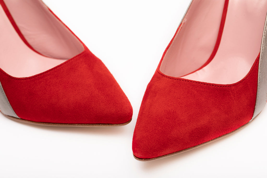 Escarpins Elody Rouge & Argent - Coralie Masson créatrice française de chaussures 