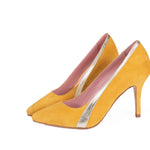 escarpins Gigi jaune et doré - Coralie Masson créatrice française de chaussures 