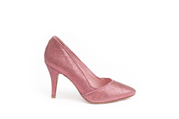 Escarpins Coco glitter rose - Coralie Masson créatrice française de chaussures 