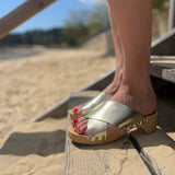 Sabot Mériam en cuir doré