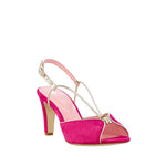 Sandales Lolotte rose fuchsia & or - Coralie Masson créatrice française de chaussures 