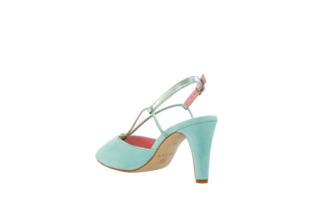 Sandales Lolotte vert mint - Coralie Masson créatrice française de chaussures 