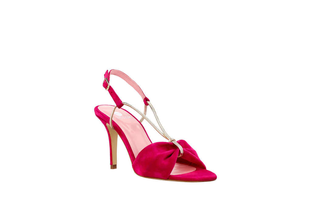 Sandales Jane rose fuchsia et or - Coralie Masson créatrice française de chaussures 