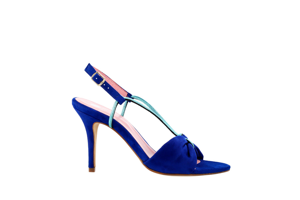 Sandales Jane bleu électrique - Coralie Masson créatrice française de chaussures 