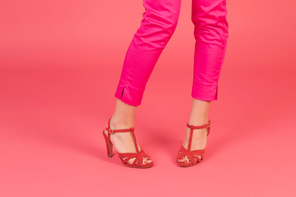 Sandales July rouge - Coralie Masson créatrice française de chaussures 