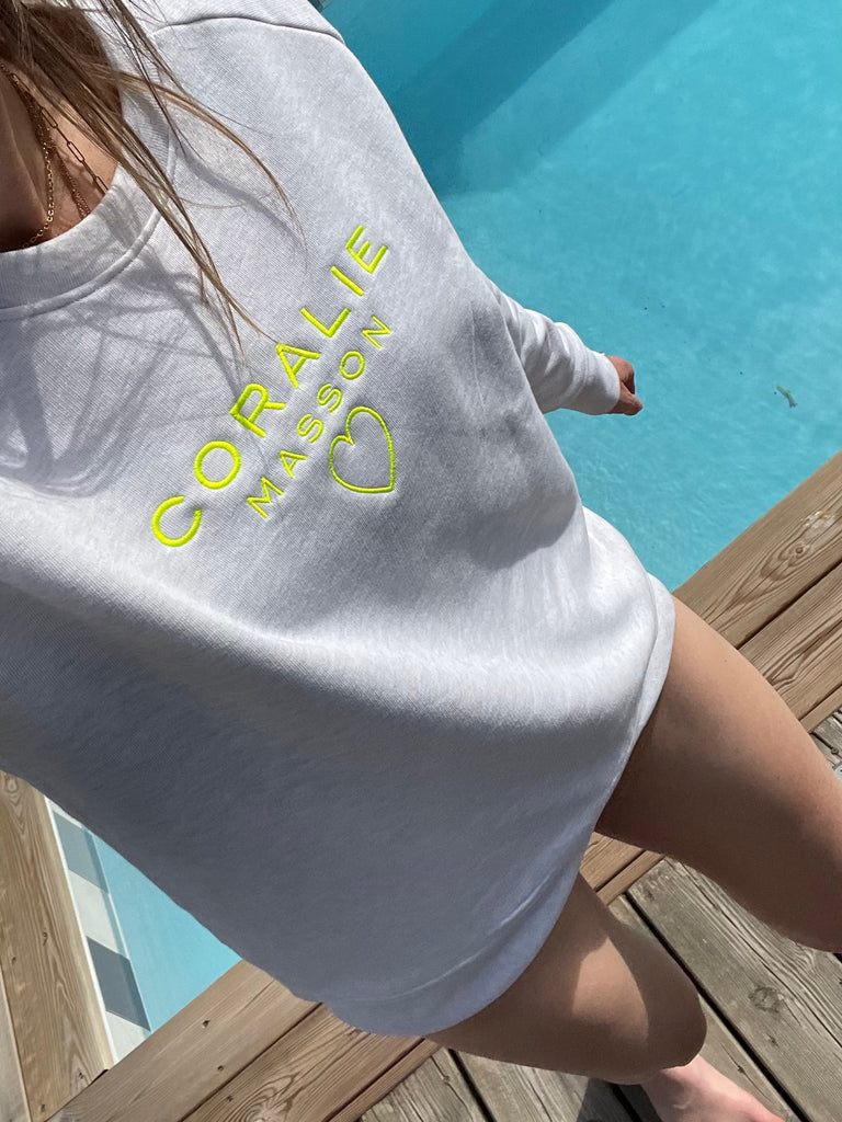 Sweat-shirt Guigui gris/créme chiné - Coralie Masson créatrice française de chaussures 