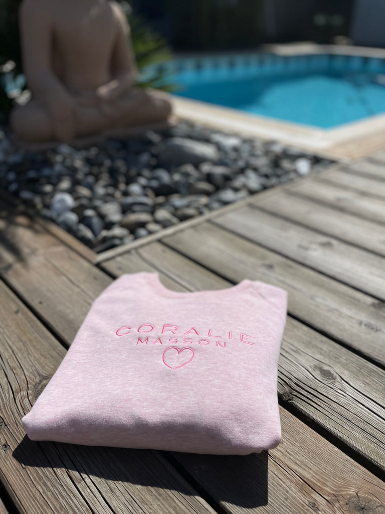 Sweat-shirt Guigui rose chiné - Coralie Masson créatrice française de chaussures 